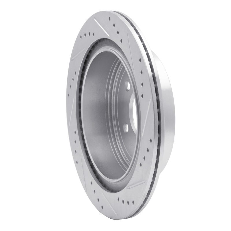 Infiniti FX45 Brake Rotor (1) - Rear Left - R1 Concepts - Drilled & Slotted - Silver - `03-`24